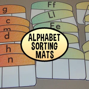 Alphabet Objects Sorting Mats Printable Game Literacy Center Beginning Sounds Reading Preschool Kindergarten Phonics Letters ABC Miniatures