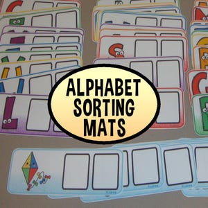 Alphabet Objects Silly Sorting Mats Printable Game Literacy Center Beginning Sound Reading Preschool Kindergarten Phonics Letters Miniatures
