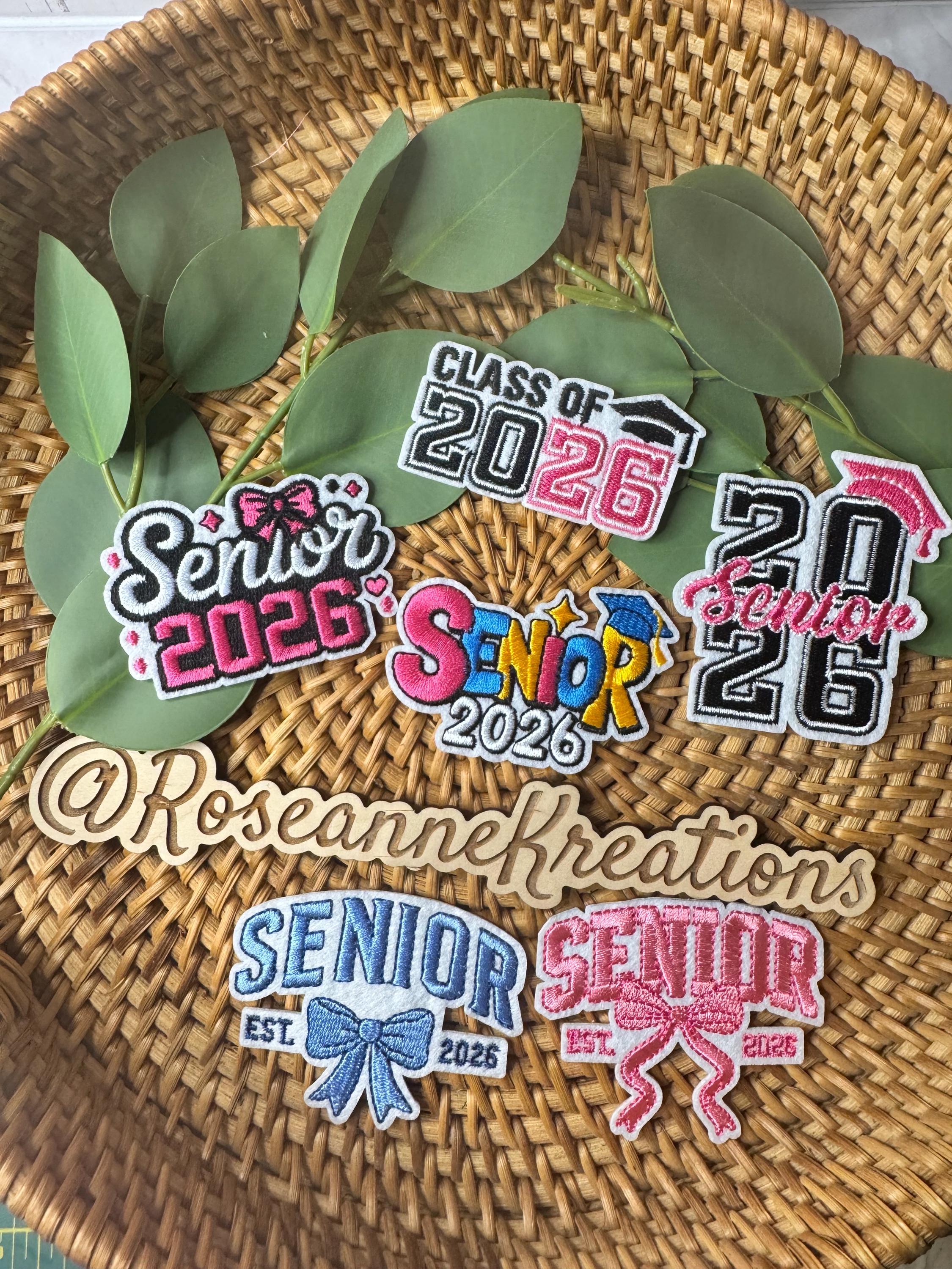 Ase Gradution Patch Senior 2026 Graduation Patch, Class of 2026 Applique, Pink Embroidered ...