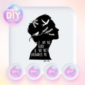 Cita de Bronte - Amantes de la literatura - Archivo cortado - Camisa de pájaro svg - dxf - eps - png - Silueta - Cricut - Archivo digital – Vinilo – Archivo SVG