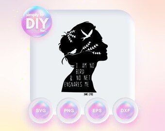 Cita de Bronte - Amantes de la literatura - Archivo cortado - Camisa de pájaro svg - dxf - eps - png - Silueta - Cricut - Archivo digital – Vinilo – Archivo SVG