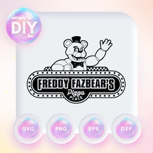Five Nights of Freddy - Fazbear - Finaf - Videojuego SVG - PNG - ESP - DXF - Vector - Diseño de Cricut - Cameo - Silueta - Descarga digital