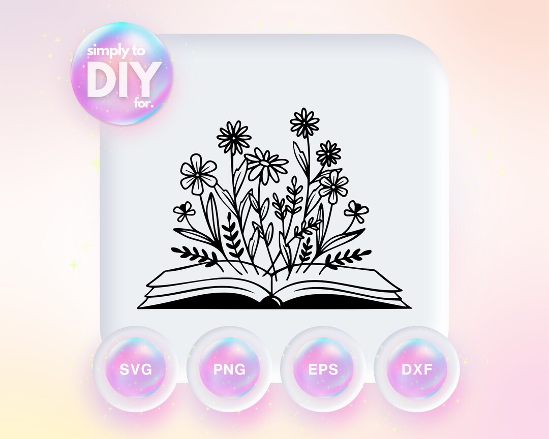 Book Lover - Literature - Flower Cut File - Book Shirt Svg - Dxf - Eps ...
