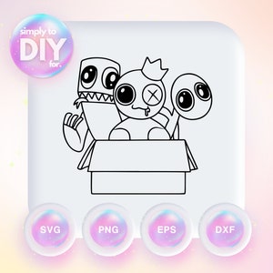 Roblox Regenbogen Freunde - Videospiel - Roblox SVG - Gamer - SVG DXF eps png Schnittdateien - Cricut - Vinyl schneiden - Druckdatei - Download