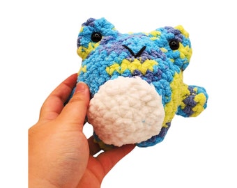DJ the Frog Crochet Frog Plushie Amigurumi Stuffed Animal