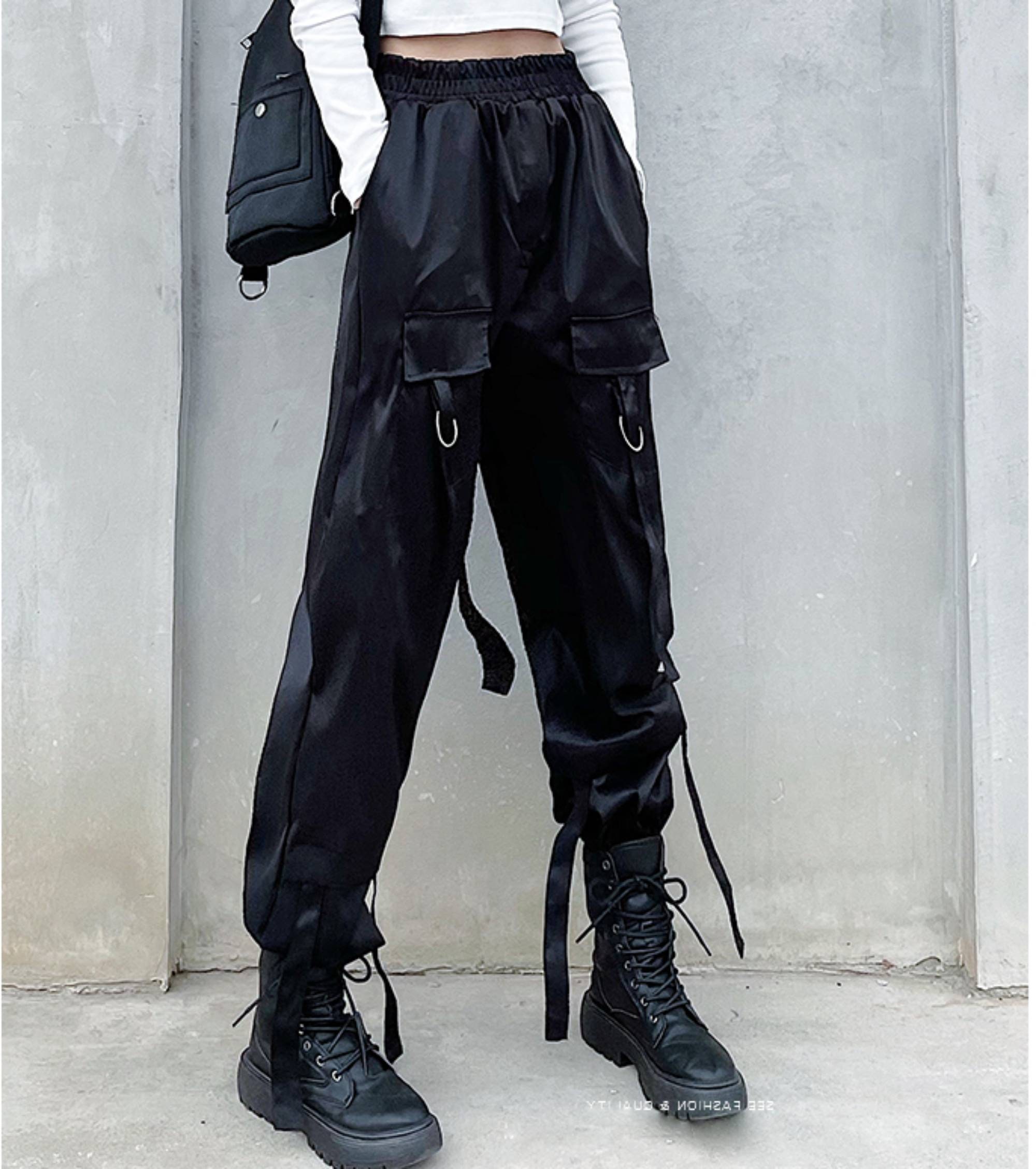 Black Techwear Pants Men's Cyberpunk Cargo Pants - Etsy