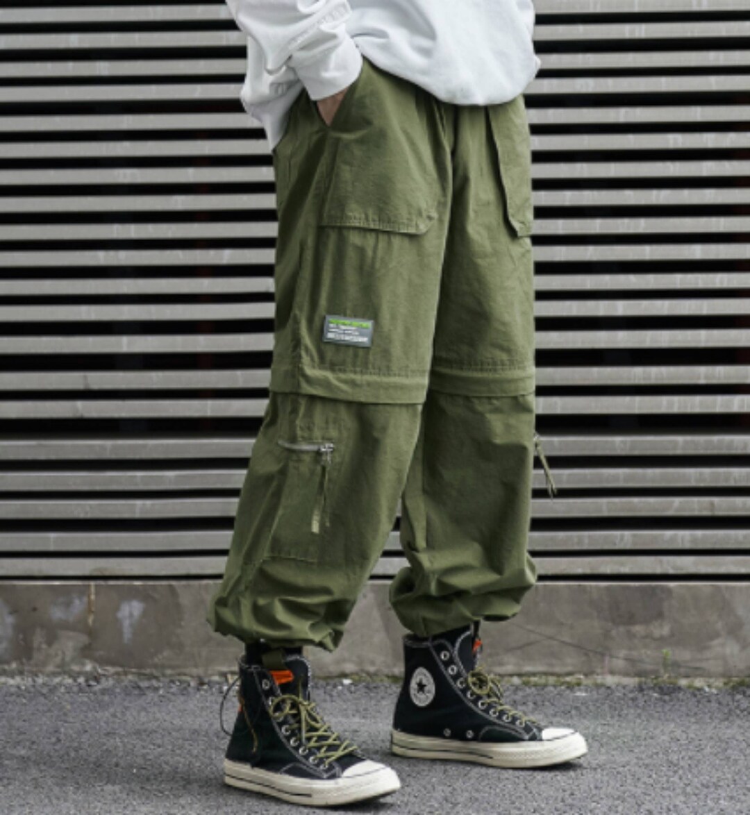 Multi Pockets Techwear Pants Men Army Green Cargo Pants - Etsy