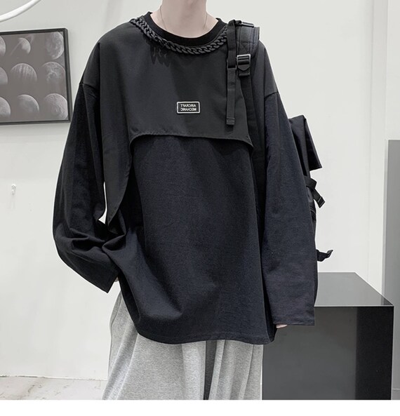 Black Techwear T-shirt Japanese Darkwear Streetwear Goth - Etsy