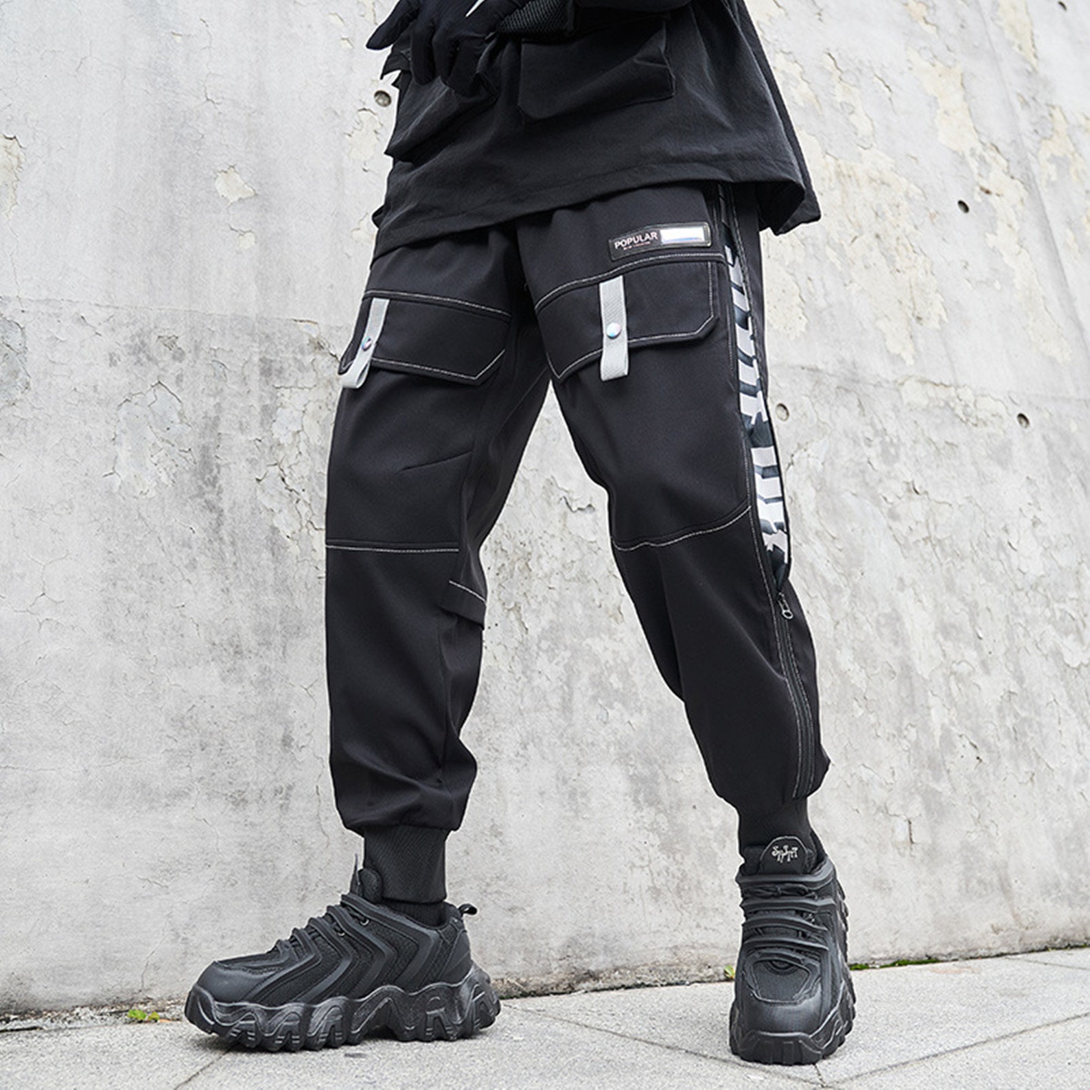 Blue Cyberpunk Techwear Pants Gothic Zipper Cargo Pants - Etsy