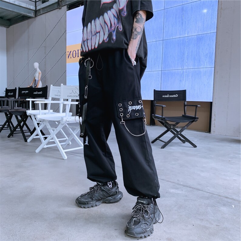 Couples Chain Techwear Pants Cyberpunk Samurai Cargo Pants - Etsy