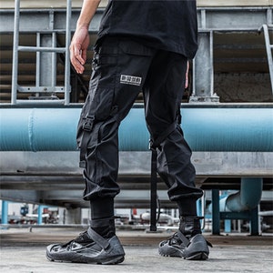 Black Straps Techwear Pants Japanese Men's Goth - Etsy
