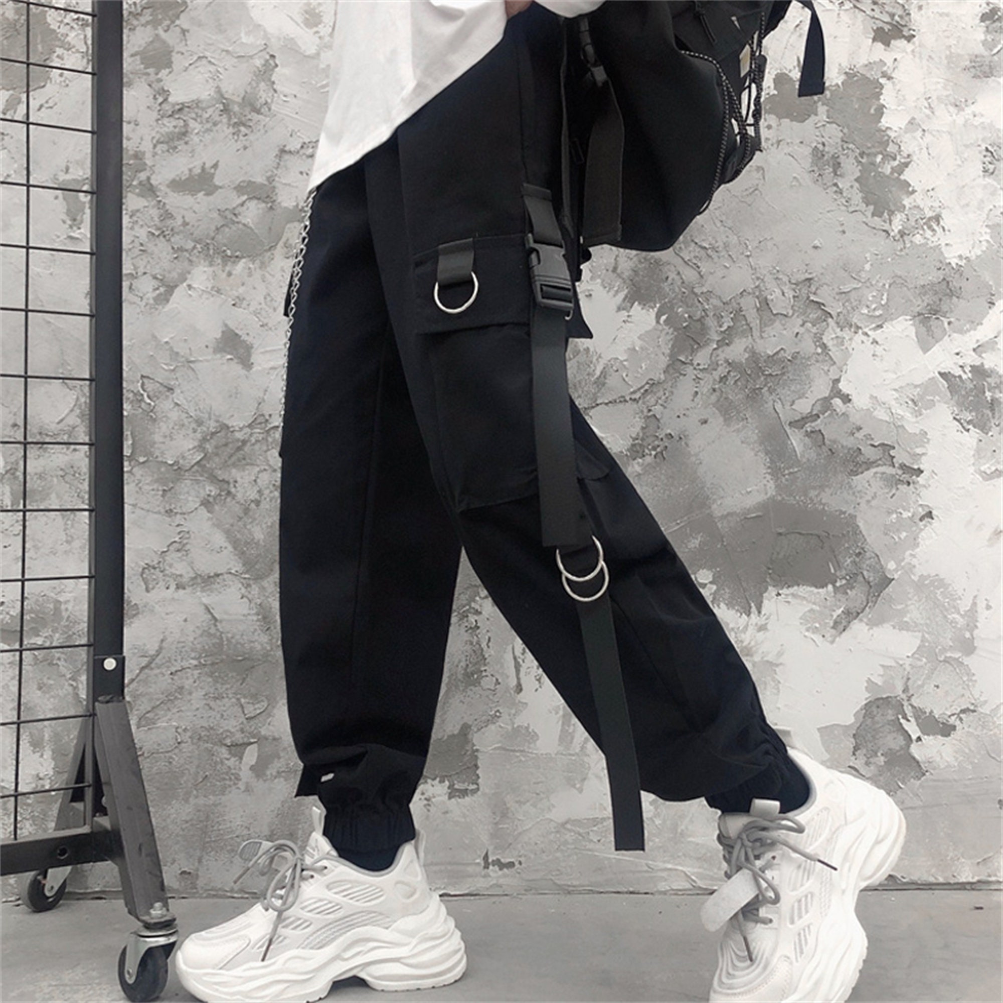 Chain Techwear Pants Japanese Cyberpunk Straps Streetwear - Etsy