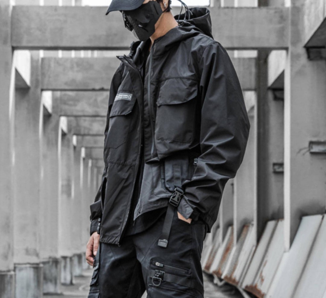 Japanese Black Techwear Jacket Winter Warm Cyberpunk Jacket - Etsy