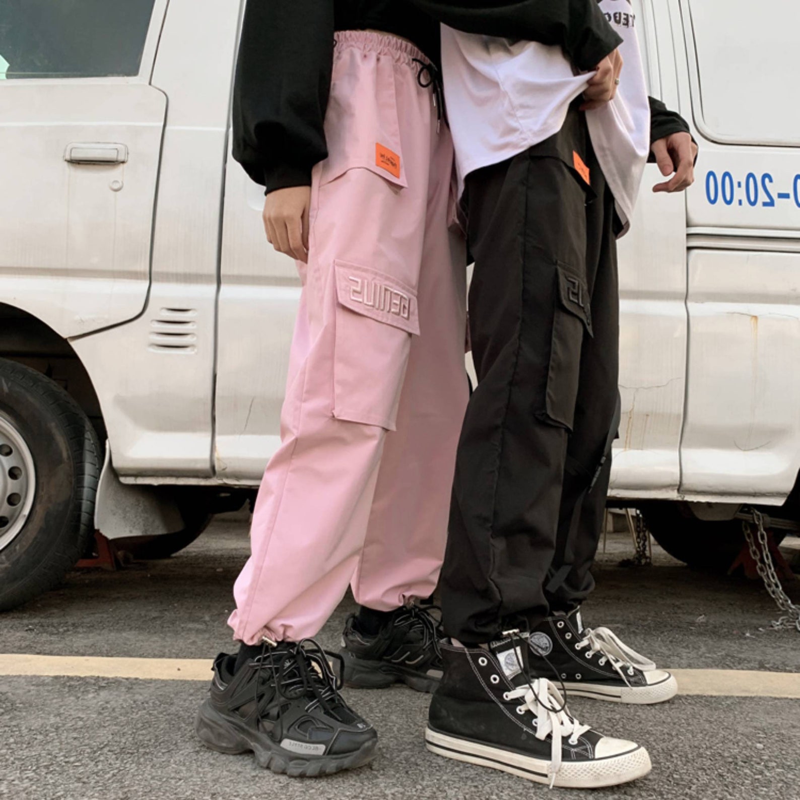 Pink Techwear Pants Japanese Cargo Pants Cyberpunk Gothic - Etsy
