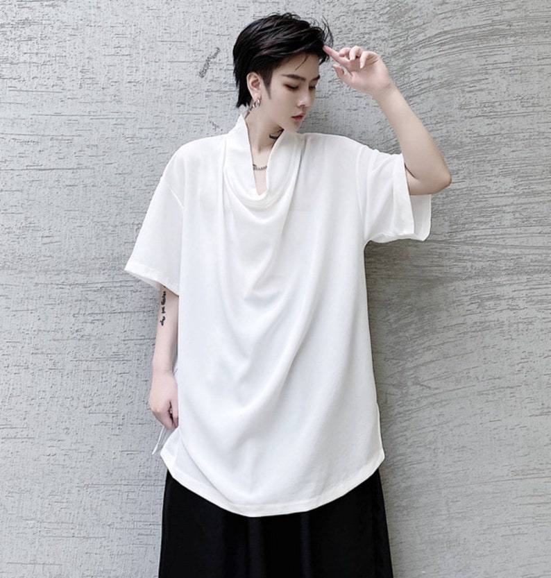 White Techwear T-shirt Summer Steampunk Loose Streetwear - Etsy