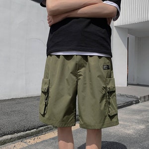 Black Men's Techwear Shorts Multi-pocket Gothic Cargo - Etsy