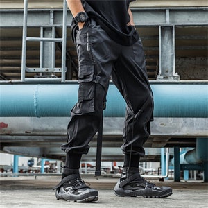 Black Straps Techwear Pants Japanese Men's Goth - Etsy