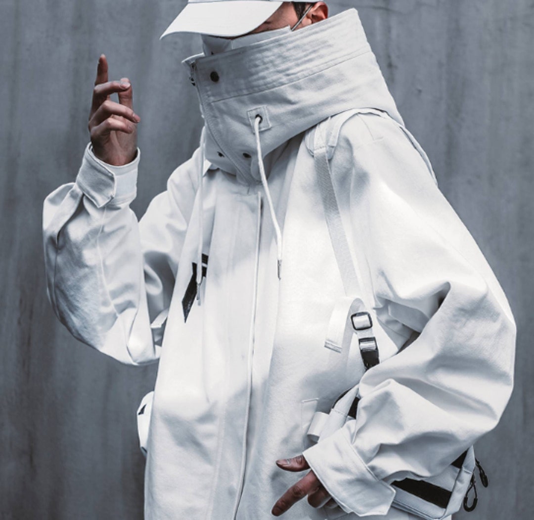 White Techwear Jacket Women Men's Cyberpunk Jacket Etsy UK