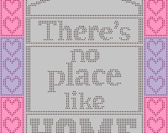 There's No Place Like Home, bobble stitch, graph and written instructions
