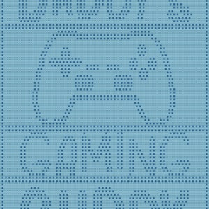 Daddy&#39;s Gaming Buddy, bobble stitch, graph and written instruction, pattern only, graphgan