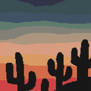 Cactus Silhouette-crochet graph-graph only