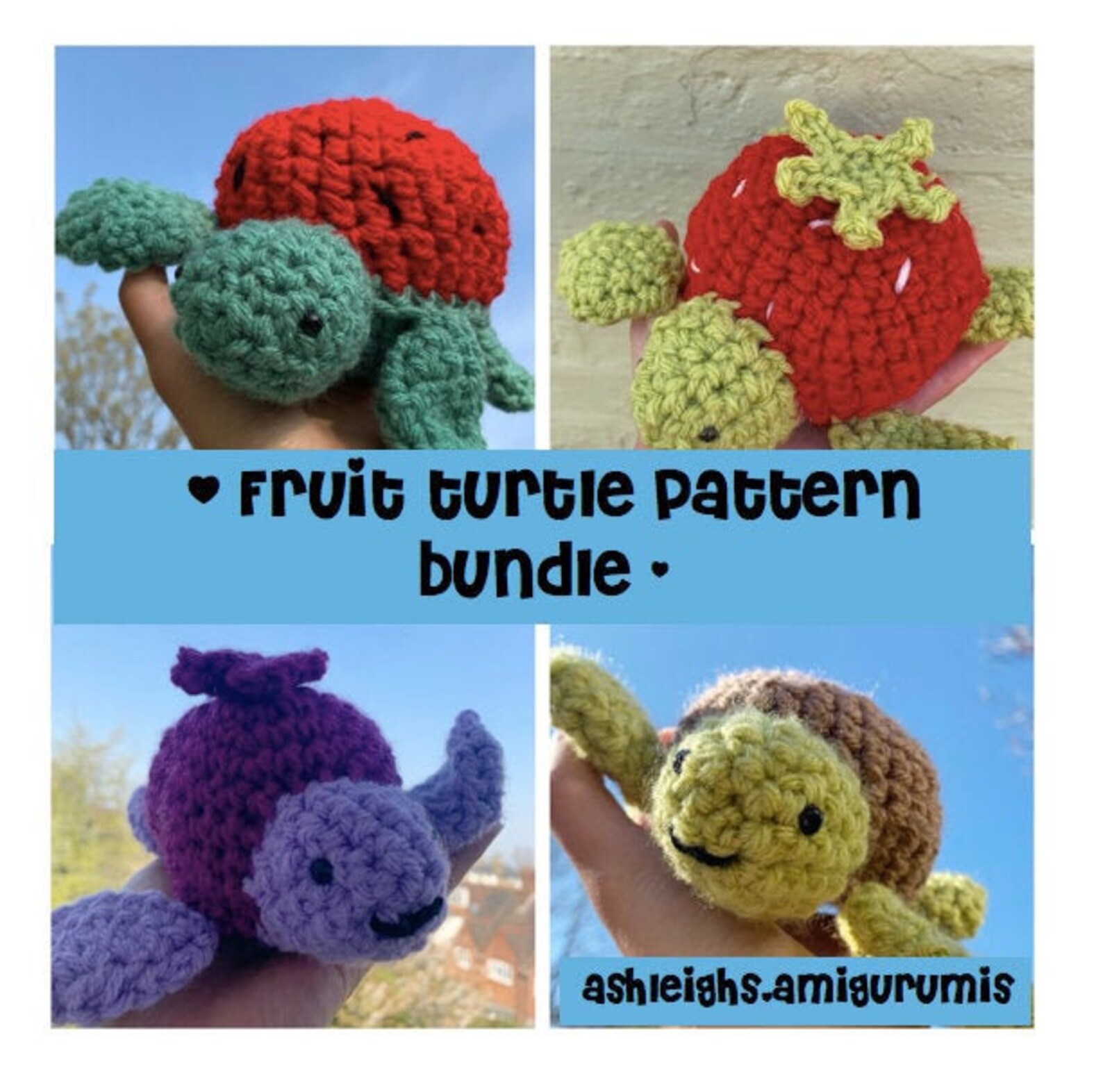 Fruit Turtle Pattern Bundle - Amigurumi Crochet - Etsy