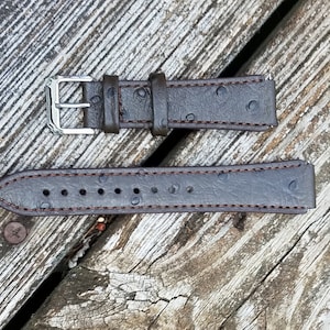 Ostrich Leather Watch Strap 18mm Wide Watch Band Seiko 5