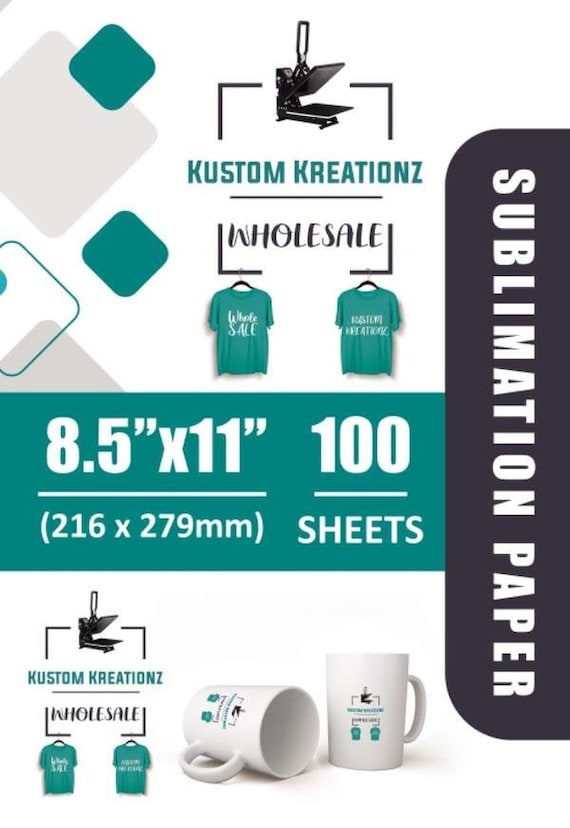 Kustom Kreationz Wholesale Sublimation Paper Sizes: 8.5x11, 8.5x14