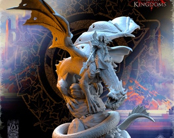 Beholder Miniatures - Elfes - Princesse sur Dragon - Figurines résine