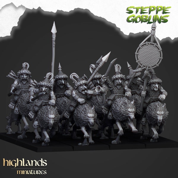 Highlands Miniatures - Gobelins - Chevaucheurs de Loups - Figurines résine