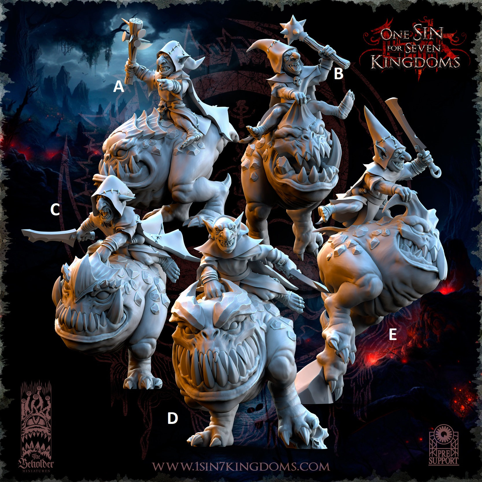 Goblin Fastieth Rider Mini Beholder Miniatures - Goblins - Riders - Resin Figurines - Etsy