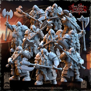 Beholder Miniatures - Dwarves - Veterans - Resin Figurines