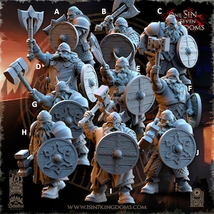 Beholder Miniatures - Dwarves - Warriors - Resin Figurines