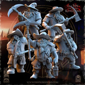 Beholder Miniatures - Dwarves - Miners - Resin Figurines