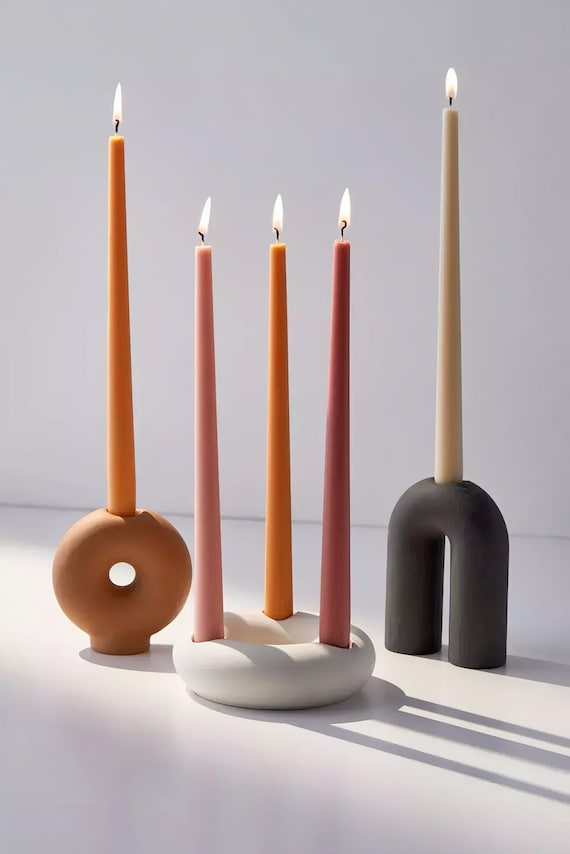 Belang professioneel verfrommeld Set of 3 Donut Ceramic Candle Holder Stick Decorative Circle - Etsy