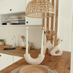 Set of 2 Circular Hollow Ceramic Vase, Small and Large Donut Vase, Nordic Style Hollow Round İnterior Design, Ring Vase, Housewarming Gift image 8
