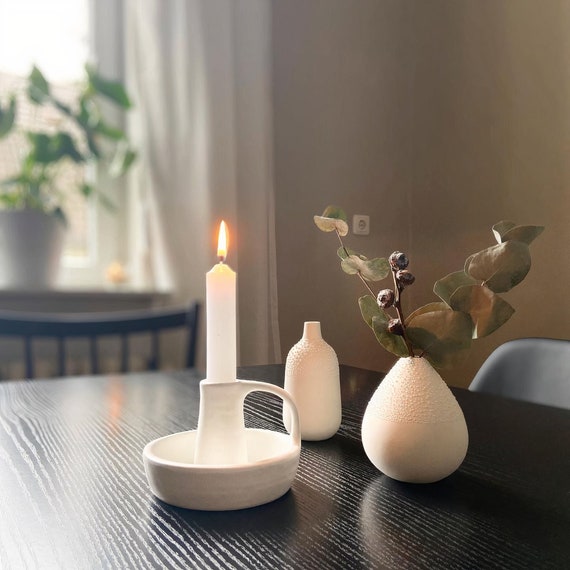 Nordic Style Ceramic Candle Holder Stick, Small Candlestick