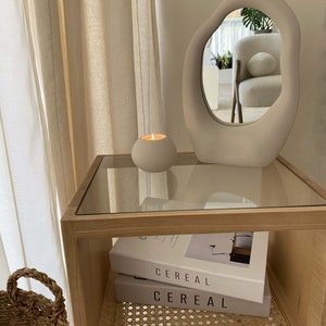 Ceramic frame desk-makeup Mirror, Luxery handmade home decor, Nordic decor, Housewarming gift, Gift for her, Table gift image 8