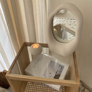 Ceramic frame desk-makeup Mirror, Luxery handmade home decor, Nordic decor, Housewarming gift, Gift for her, Table gift image 7