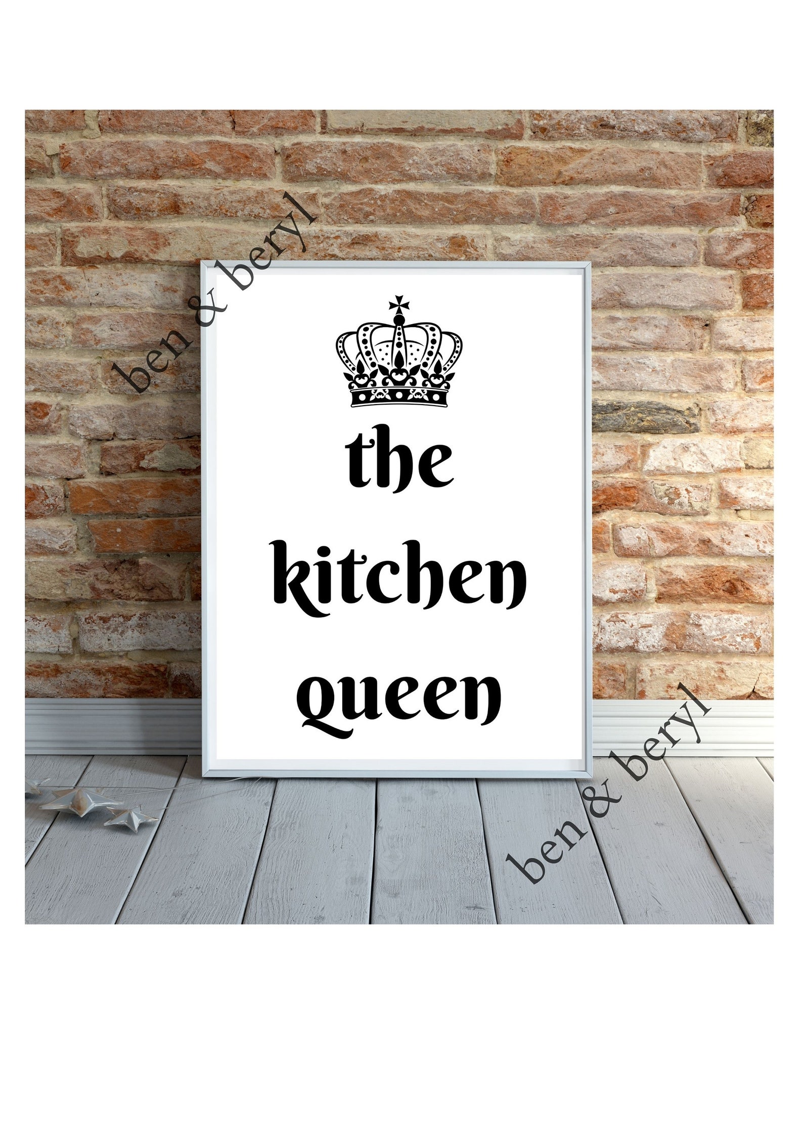 The Kitchen Queen Kitchen Wall Poster Printable for the Etsy