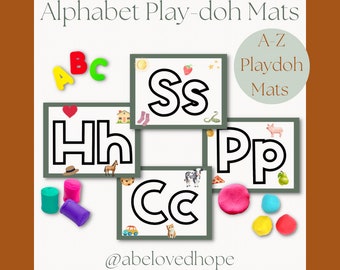 Alphabet Play-doh Mats / Letter Playdoh Mats / Alphabet Playdough Printables / Printable Playdoh Mat / Uppercase Playdough Mats