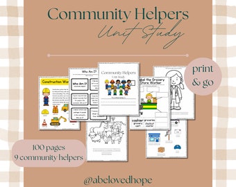 Community Helpers Unit Study / Community Workers Activities / Community Helpers Worksheets / Community Helpers Crafts
