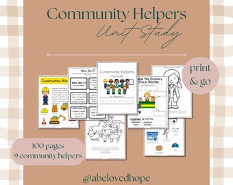 Community Helpers Unit Study / Community Workers Activities / Community Helpers Worksheets / Community Helpers Crafts