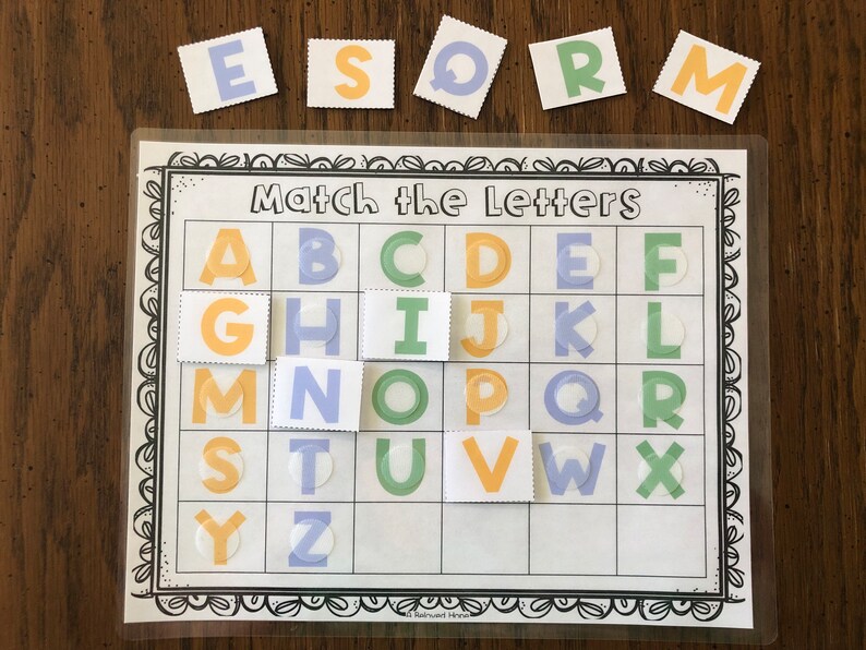 Alphabet Learning Mat Bundle / Letter Matching Activity / Uppercase