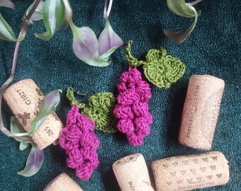 Crochet Grape Earrings