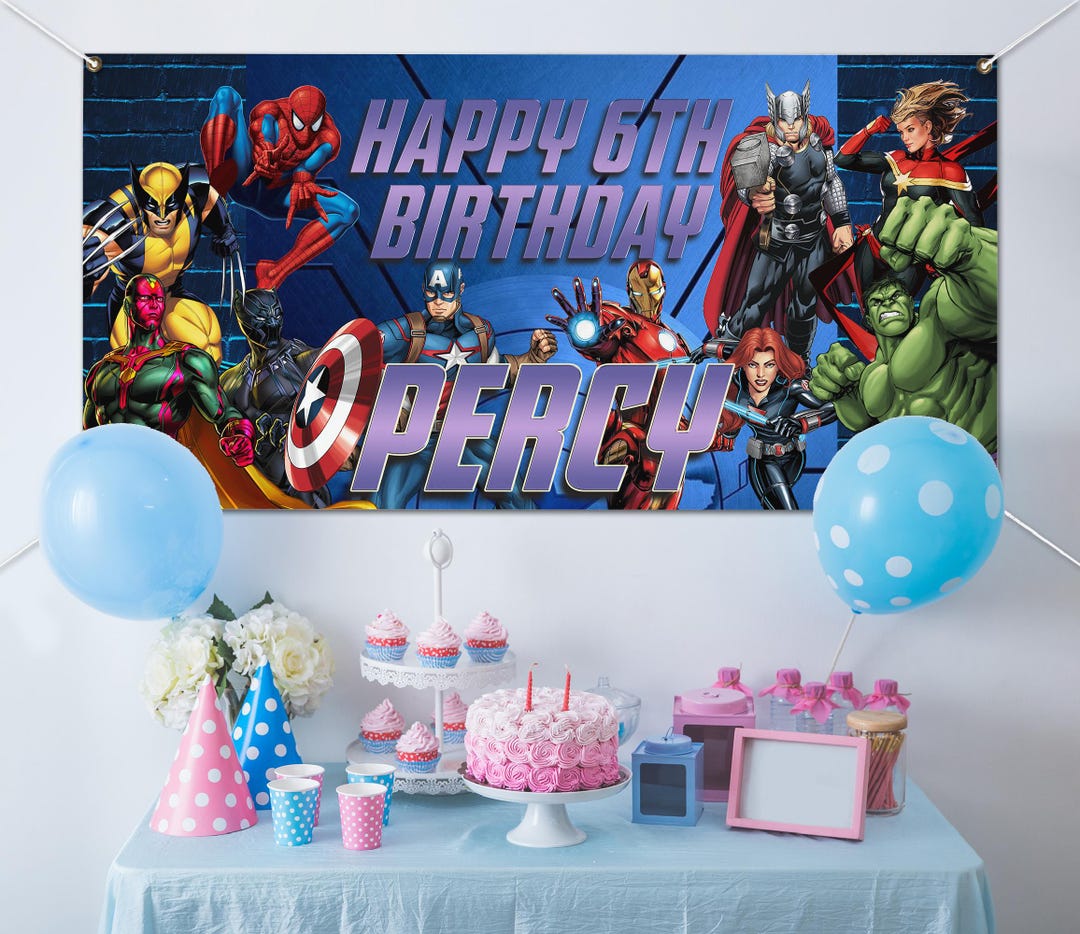 Toile De Fond Ronde Avengers – Bannière Photo Anniversaire Enfant, Superhero, Neuve