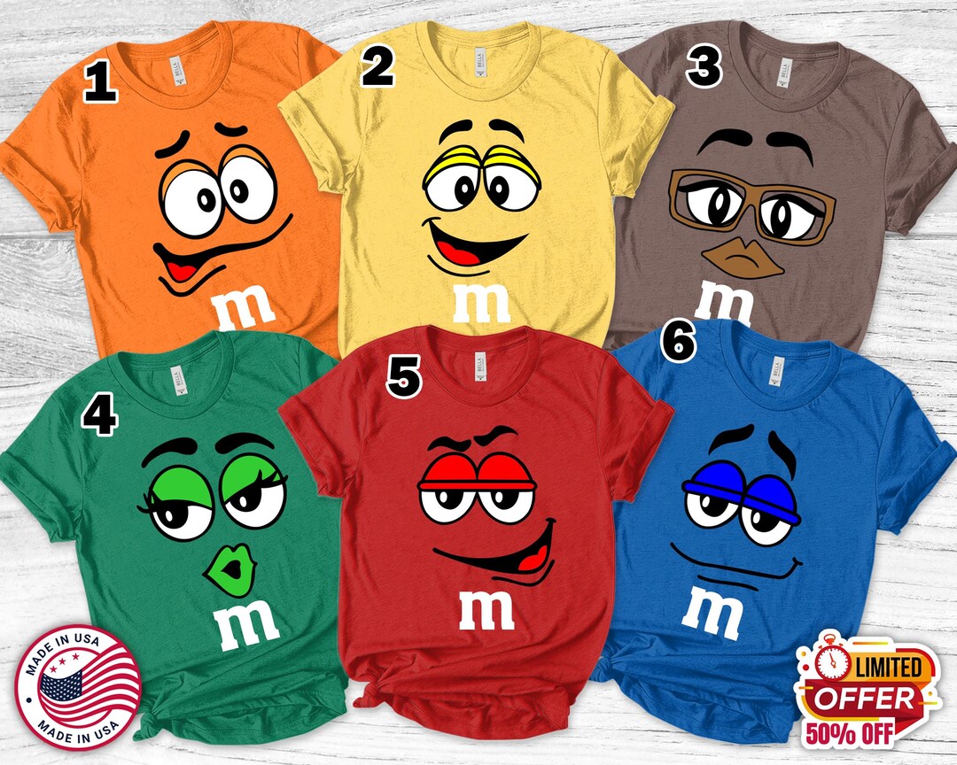 M&M Candies T Shirt, M and M Matching Family Shirt Group MM Shirt