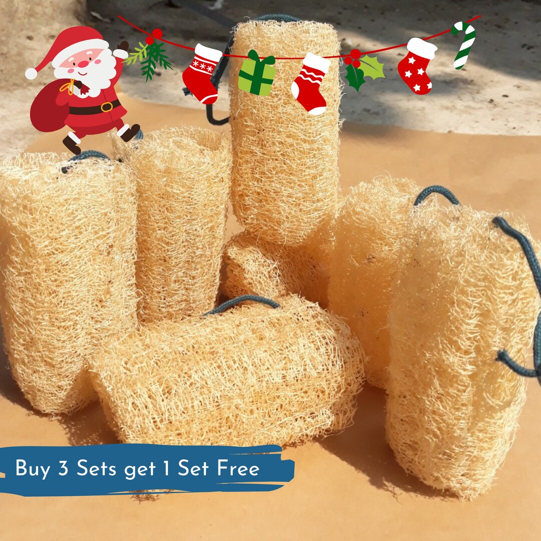 Natural Loofah 10 Pcs buy 3 Get 1 Free, Natural Loofah Sponge, Bulk
