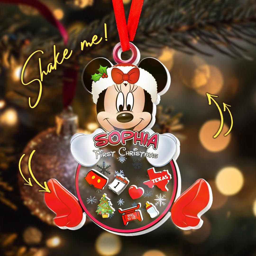 Personalized Minnie Mouse First Christmas Ornament, Baby's First ...