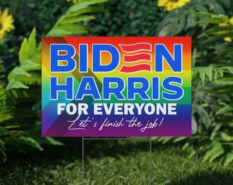 PRIDE Biden Harris Let's Finish the Job 2024 Biden Harris Yard Sign Biden 2024 Sign Vote Democrat Sign for Biden Harris 2024President BY6E21